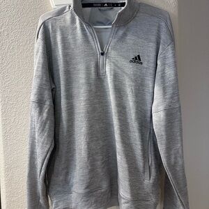 Adidas Men's Light Gray Zip-Up Sweater